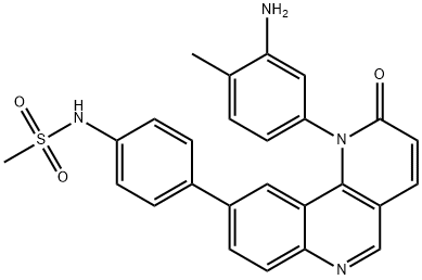 N-(4-(1-(3-aMino-4-Methylphenyl)-2-oxo-1,2-dihydrobenzo[h][1,6]naphthyridin-9-yl)phenyl)MethanesulfonaMide Structure
