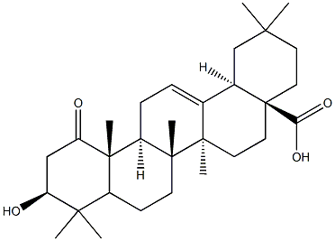 3β-Hydroxy-1-oxoolean-12-en-28-oic acid Structure