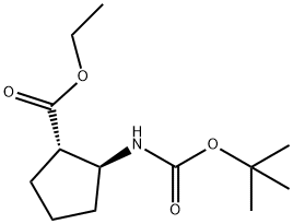 (1S,2S)-에틸2-(tert-부톡시카르보닐라미노)시클로펜탄카르복실레이트 구조식 이미지