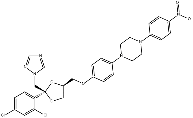 1-[4-[[(2R,4S)-2-(2,4-Dichlorophenyl)-2-(1H-1,2,4-triazol-1-ylMethyl)-1,3-dioxolan-4-yl]Methoxy]phenyl]-4-(4-nitrophenyl)piperazine Structure