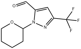 2-(Tetrahydro-pyran-2-yl)-5-trifluoroMethyl-2H-pyrazole-3-carbaldehyde Structure