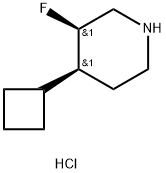 (3R,4S)-4-Cyclobutyl-3-fluoropiperidine dihydrochloride Structure