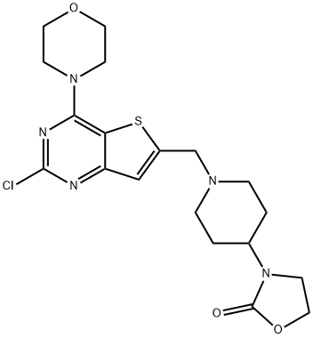 3-(1-((2-Chloro-4-Morpholinothieno[3,2-d]pyriMidin-6-yl)Methyl)piperidin-4-yl)oxazolidin-2-one Structure