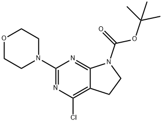 Tert-butyl 4-chloro-2-Morpholino-5H-pyrrolo[2,3-d]pyriMidine-7(6H)-carboxylate Structure