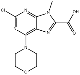 2-Chloro-9-Methyl-6-Morpholino-9H-purine-8-carboxylic acid Structure