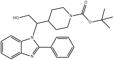 1-Piperidinecarboxylic acid, 4-[2-hydroxy-1-(2-phenyl-1H-benziMidazol-1-yl)ethyl]-, 1,1-diMethylethyl ester 구조식 이미지