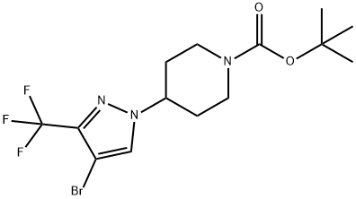 tert-butyl 4-(4-broMo-3-(trifluoroMethyl)-1H-pyrazol-1-yl)piperidine-1-carboxylate Structure