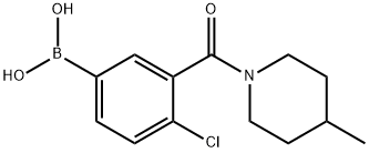 (4-chloro-3-(4-Methylpiperidine-1-carbonyl)phenyl)boronic acid Structure