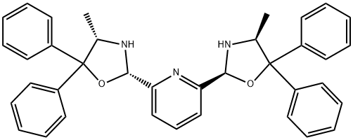 2,6-Bis[(2S,3S)-4-Methyl-5,5-diphenyloxazolidin-2-yl]pyridine 구조식 이미지