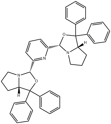 2,6-Bis[(2S,5S)-4,4-diphenyl-1-aza-3-oxabicyclo[3.3.0]octan-2-yl]pyridine 구조식 이미지