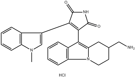 1H-Pyrrole-2,5-dione, 3-[8-(aMinoMethyl)-6,7,8,9-tetrahydropyrido[1,2-a]indol-10-yl]-4-(1-Methyl-1H-indol-3-yl)-, Monohy Structure
