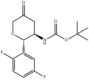 tert-butyl ((2S,3R)-2-(2,5-difluorophenyl)-5-oxotetrahydro-2H-pyran-3-yl)carbamate Structure