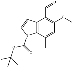 tert-Butyl 4-formyl-5-methoxy-7-methyl-1H-indole-1-carboxylate 구조식 이미지