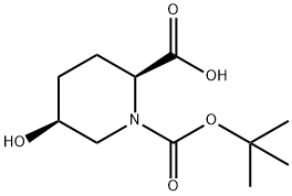 1,2-Piperidinedicarboxylic acid, 5-hydroxy-, 1-(1,1-diMethylethyl) ester, (2S,5S)- Structure
