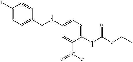 {4-[(4-fluorobenzil)aMMino]-2-nitrofenil}carbaMMato di etile 구조식 이미지