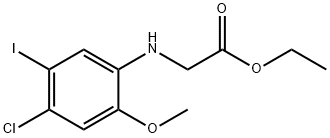 ethyl 2-((4-chloro-5-iodo-2-Methoxyphenyl)aMino)acetate 구조식 이미지
