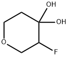 3-fluoro-4,4-dihydroxy-tetrahydropyran 구조식 이미지