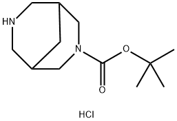 tert-Butyl 3,7-diazabicyclo[3.3.1]nonane-3-carboxylate hydrochloride Structure