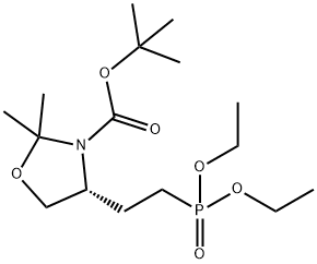 3-Oxazolidinecarboxylic acid, 4-[2-(diethoxyphosphinyl)ethyl]-2,2-diMethyl-, 1,1-diMethylethyl ester, (4R)- 구조식 이미지