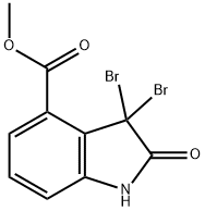 1H-Indole-4-carboxylic acid, 3,3-dibroMo-2,3-dihydro-2-oxo-, Methylester Structure