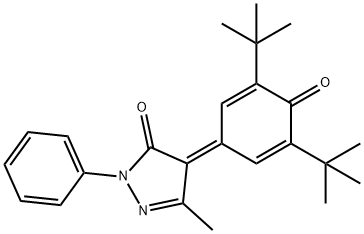 2,6-Di-tert-butyl-4-(3-Methyl-1-phenyl-5-oxo-4-pyrazolidine)-2,5-cyclohexadiene-1-one Structure