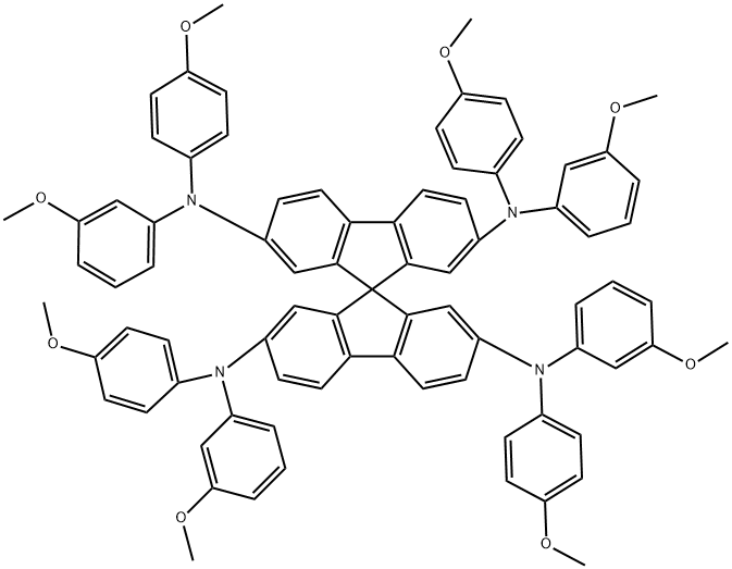 N2,N2',N7,N7'-Tetrakis(3-Methoxyphenyl)-N2,N2',N7,N7'-tetrakis(4-Methoxyphenyl)-9,9'-spirobi[fluorene]-2,2',7,7'-tetraaMine Structure