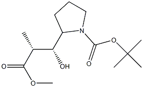 (S)-tert-butyl 2-((1R,2R)-1-hydroxy-3-Methoxy-2-Methyl-3-oxopropyl)pyrrolidine-1-carboxylate Structure