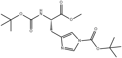 tert-butyl 4-(2-(tert-butoxycarbonylaMino)-3-Methoxy-3-oxopropyl)-1H-iMidazole-1-carboxylate Structure