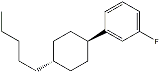 trans-1-Fluoro-3-(4-pentylcyclohexyl)benzene Structure