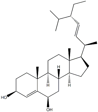 StigMasta-4,22-diene-3β,6β-diol Structure
