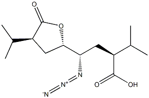 2-Furanbutanoic acid, γ-azidotetrahydro-α,4-bis(1-Methylethyl)-5-oxo-, (αS, γS,2S,4S)- Structure