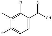 2-Chloro-4-fluoro-3-methylbenzoic acid, 97% Structure
