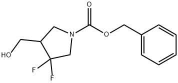 1-Pyrrolidinecarboxylic acid, 3,3-difluoro-4-(hydroxyMethyl)-, phenylMethyl ester 구조식 이미지