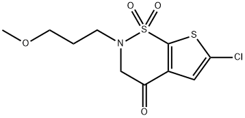 6-chloro-2-(3-Methoxypropyl)-2,3-dihydrocyclopenta[e][1,2]thiazin-4(7H)-one 1,1-dioxide 구조식 이미지