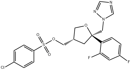 4-Chloro-benzenesulfonic acid 5-(2,4-difluoro-phenyl)-5-[1,2,4]triazol-1-ylMethyl-tetrahydro-furan-3-ylMethyl ester 구조식 이미지