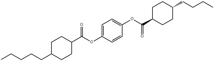 [trans(trans)]-4-Butylcyclohexanecarboxylic acid 4-[[(4-pentylcyclohexyl)carbonyl]oxy]phenyl ester 구조식 이미지