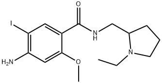 4-Amino-N-[(1-ethyl-2-pyrrolidinyl)methyl]-5-iodo-2-methoxybenzamide 구조식 이미지