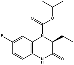 1(2H)-Quinoxalinecarboxylic acid, 2-ethyl-7-fluoro-3,4-dihydro-3-oxo-, 1-Methylethyl ester, (2S)- 구조식 이미지