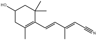 (2E,4E)-3-Methyl-5-(4-hydroxy-2,6,6-triMethyl-1-cyclohexen-1-yl)-2,4-pentadienenitrile 구조식 이미지