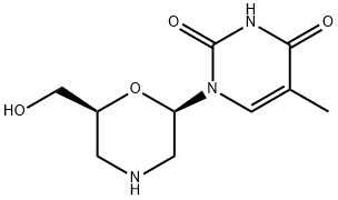 1-[(2R,6S)-6-(hydroxyMethyl)-2-Morpholinyl]-5-Methyl-2,4(1H,3H)-PyriMidinedione 구조식 이미지