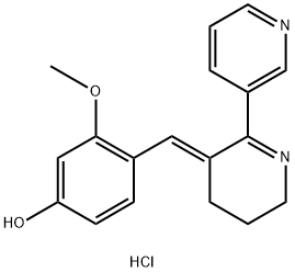 (E)-3-Methoxy-4-((2-(pyridin-3-yl)-5,6-dihydropyridin-3(4H)-ylidene)Methyl)phenol dihydrochloride 구조식 이미지