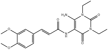 (E)-N-(6-aMino-1,3-diethyl-2,4-dioxo-1,2,3,4-tetrahydropyriMidin-5-yl)-3-(3,4-diMethoxyphenyl)acrylaMide Structure