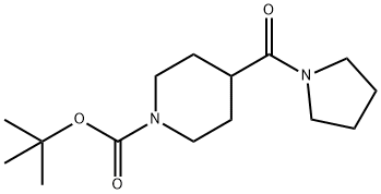 1-BOC-4-(pyrrolidinocarbonyl)piperidine 구조식 이미지