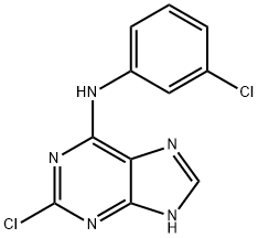 9H-Purin-6-aMine, 2-chloro-N-(3-chlorophenyl)- 구조식 이미지