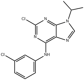 9H-Purin-6-aMine, 2-chloro-N-(3-chlorophenyl)-9-(1-Methylethyl)- 구조식 이미지