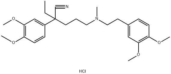 alpha-[3-[[2-(3,4-Dimethoxyphenyl)ethyl]methylamino]propyl]-alpha-ethyl-3,4-dimethoxybenzeneacetonitrile monohydrochloride Structure