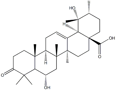 6,19-Dihydroxyurs-12-en-3-oxo-28-oic acid Structure