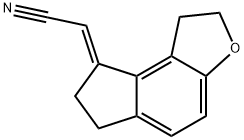 Acetonitrile, (1,2,6,7-tetrahydro-8H-indeno[5,4-b]furan-8-ylidene)-, (2E)- 구조식 이미지
