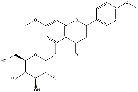 5-Hydroxy-4',7-dimethoxyflavone 5-O-beta-D-glucopyraside Structure