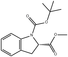 1H-Indole-1,2-dicarboxylic acid, 2,3-dihydro-, 1-(1,1-diMethylethyl) 2-Methyl ester, (2S)- 구조식 이미지